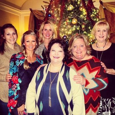 Staff Christmas party- 2015 L to R: Addie, Dr Stanley, Tiffany, Jennifer, Katie, and Cindy