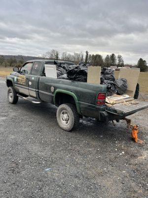 Tables, construction, material bags of trash