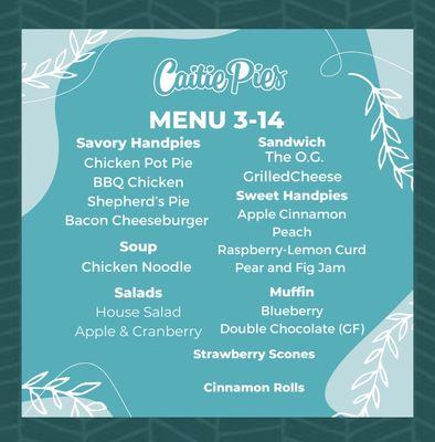 Menu March 2023