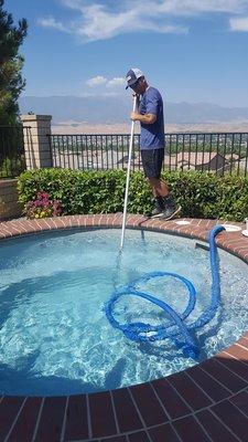 David Vacuuming the New Crystal Clear & Clean Water