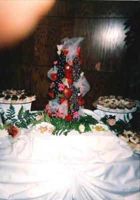 Display of Large Fruit Tree on elegant sweet table