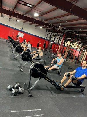 Rowing away and gaining fitness