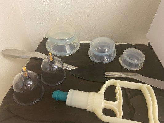 Cupping and gua sha/muscle scraping tools