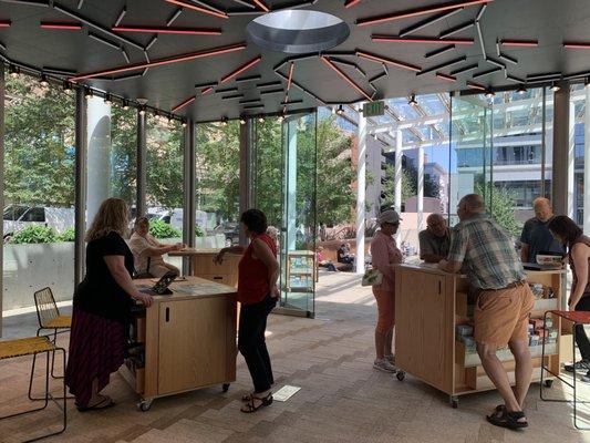 Inside the Visitor Center at Director Park