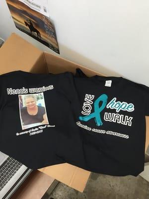 ordered 47 shirts for the ovarian walk!