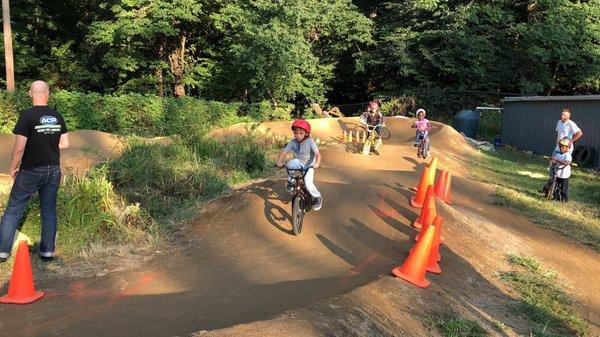 Kids riding bikes