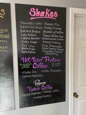 Meal Replacement Shake Menu & Protein Coffee Menu