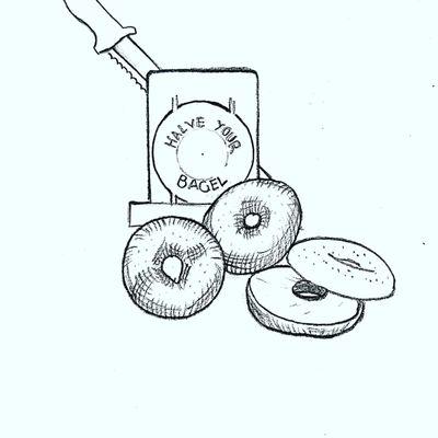 Halve Your Bagel - Bagel Slicer Art