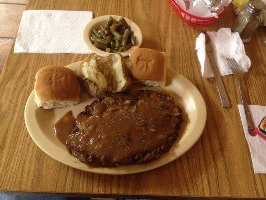 Huge hamburger steak