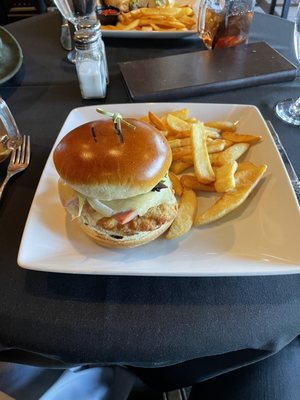 Fried Chicken Sandwich with honey mustard dressing