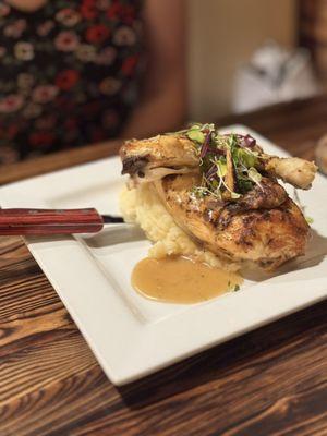 Half chicken with mash potatoes