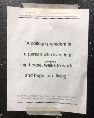 Activist students Liberal Arts promote free speech Hard life, for a Prez  #NOLA_Haiku #LiberalArts #QuestionAuthority #CollegeSigns #UpState