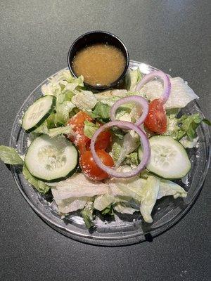 Side salad with an oregano vinaigrette