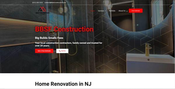 Website Design and marketing for BBSF Construction