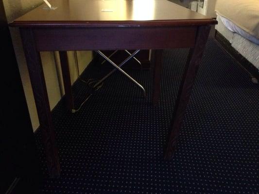 Broke table in the room.