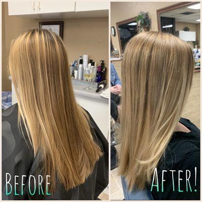 Before and after cut and color by Stephanie!