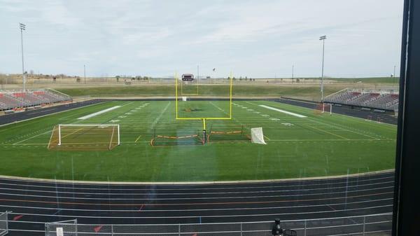 Awesome view of the stadium from the cafeteria.