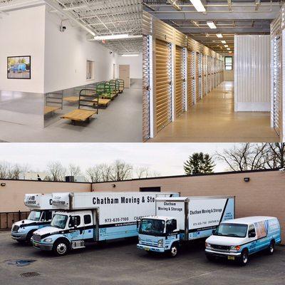 Inside look at our storage building on Passaic Ave in Florham Park, NJ. A shot of some of our moving trucks.