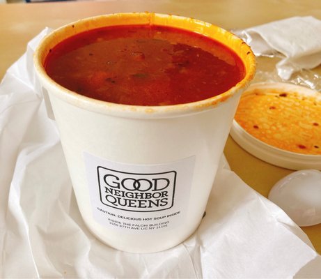 Tomato vegetable soup large $7. Very delicious!!