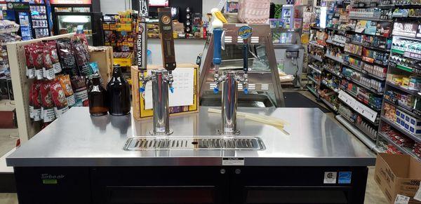 Grawler beer on tap