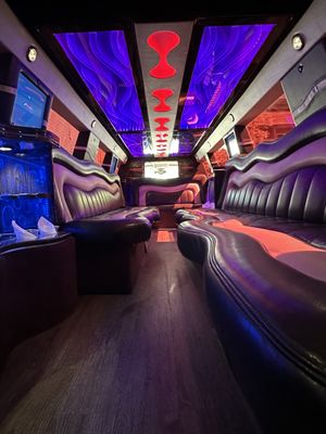 Inside limousine