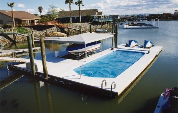 Dock, boat cover, pool