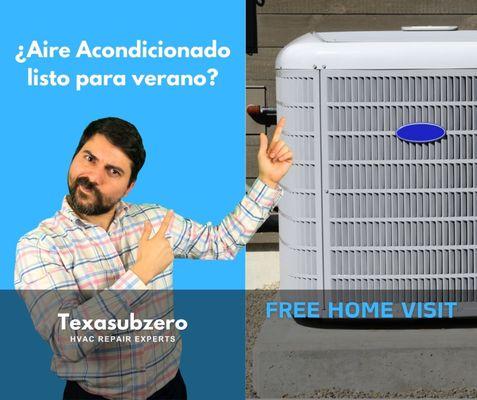 Is your AC ready for the Texas heat? Call Texasubzero for a free home visit!