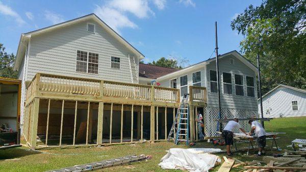 Addition of 16x18 sunroom and new deck