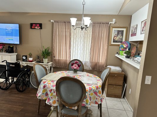 View of the dining area