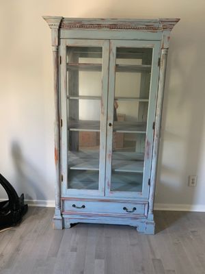 Distressed armoire for books or china