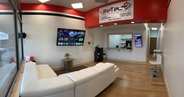 Relax in our lounge area as you wait for your phone, tablet, and computer to be repaired. Stop by or Call us Today!