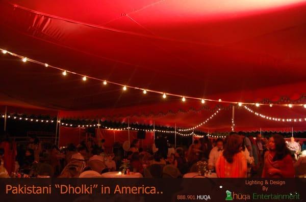 Outdoor Pakistani Wedding Lighting Display