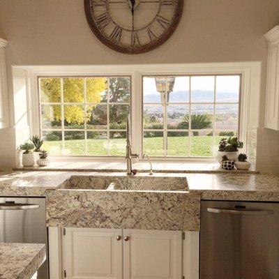 Custom granite sink to match customer's countertops