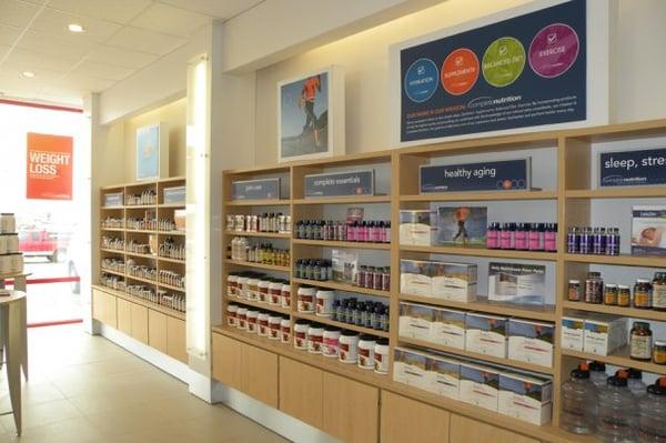 Inside the store, looking at some of the diet and weight loss supplements to get you to better health.