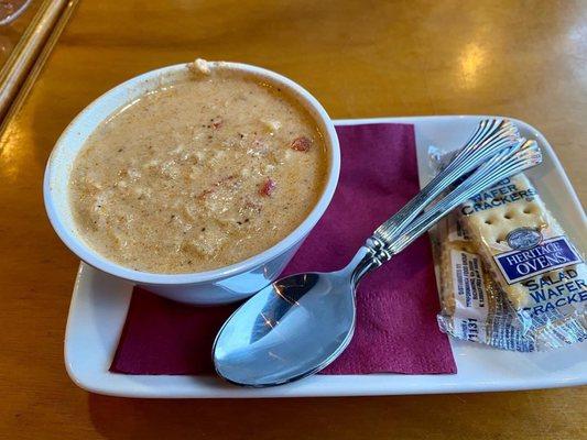 Crab, clam and corn chowder