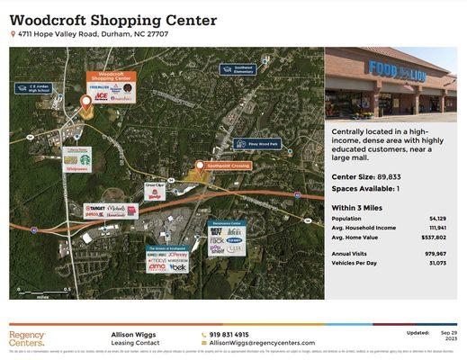 Map and stats as of September 29, 2023. Regency Centers.