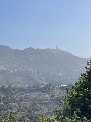 The Hollywood sign.