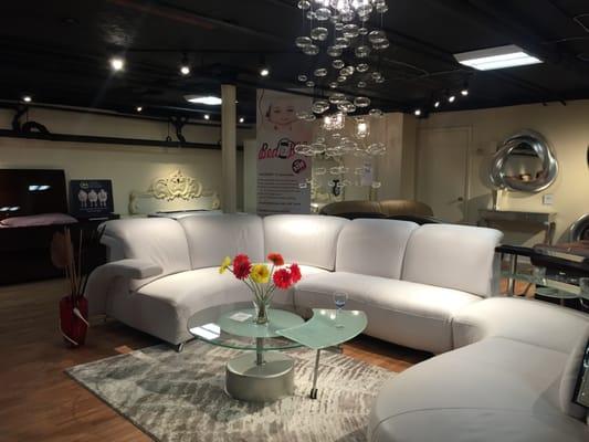 Beautiful White leather sectional.