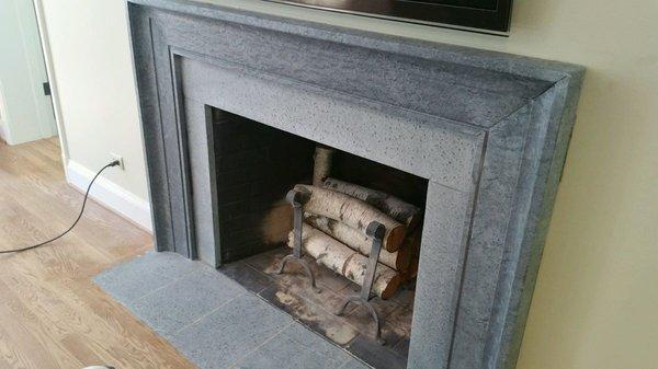 Custom Alberene soapstone surround