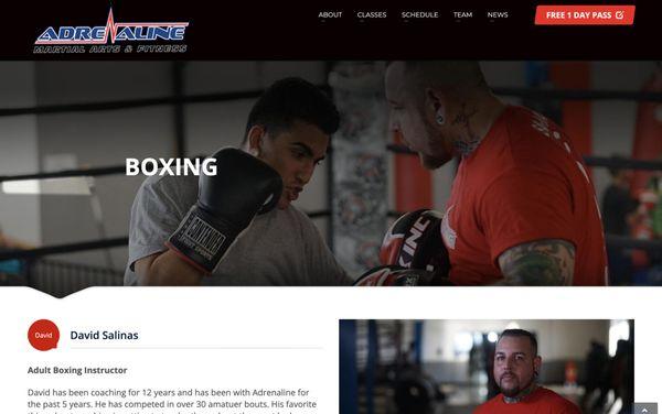 Example Trainer Page | Website Development and SEO Services for Adrenaline FC | MMA Gym Marketing