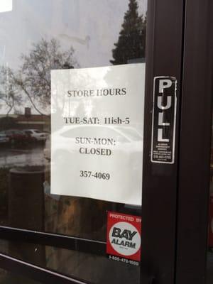 Store hours.  Lol "11ish"