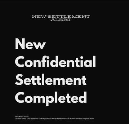 Check out our new blog post. 
https://therosenfeldlawgroup.com/blog/f/rosenfeld-law-group-negotiates-confidential-settlement