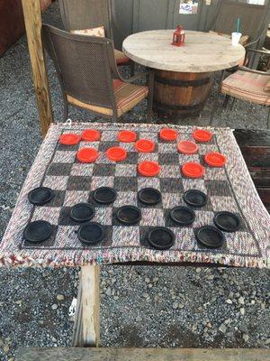 Neat little checker board outside for fun.