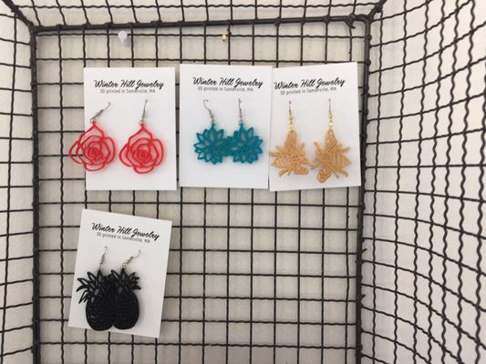 3D printer earrings by Winter Hill Jewelry