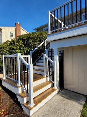 Exterior deck in Dallas, PA -- White paint with a clear stain.