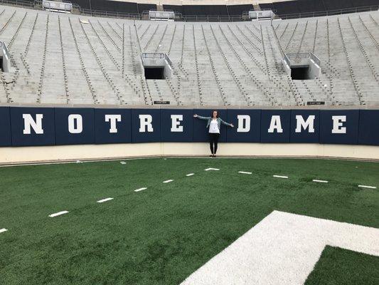 Enjoying the Notre Dame football stadium!