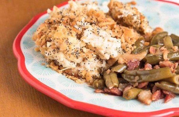 Poppyseed chicken and smothered green beans-so good!