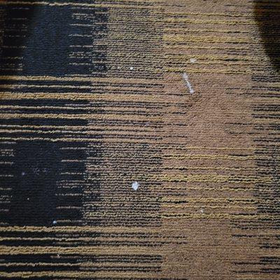 White nasty stains all over the carpets!  Place doesn't refund money! Crop of shit!