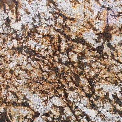 Creamy white fragments are embraced by veins of chocolate and blended with blonde and golden caramel in our Normandy granite from Brazil.