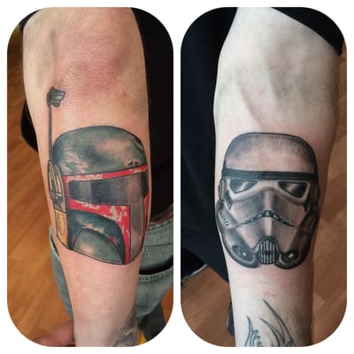 Boba Fett and Storm Trooper Helmets done by Cole